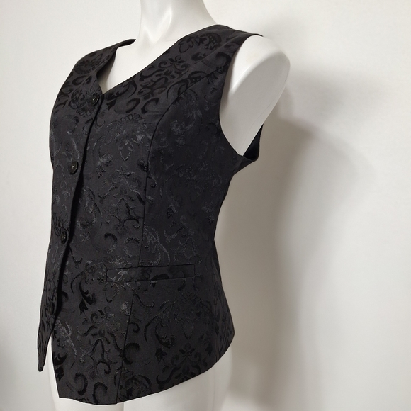 Grace Karin NEW Black Jacquard Steampunk Preppy Victorian Vest Size L - Picture 6 of 14